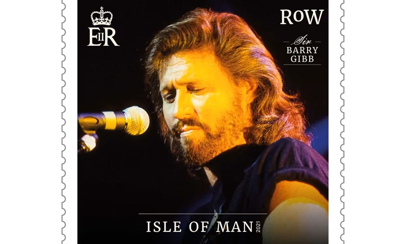 Isle of Man-Briefmarke mit Barry Gibb Isle of Man-Briefmarke mit Barry Gibb